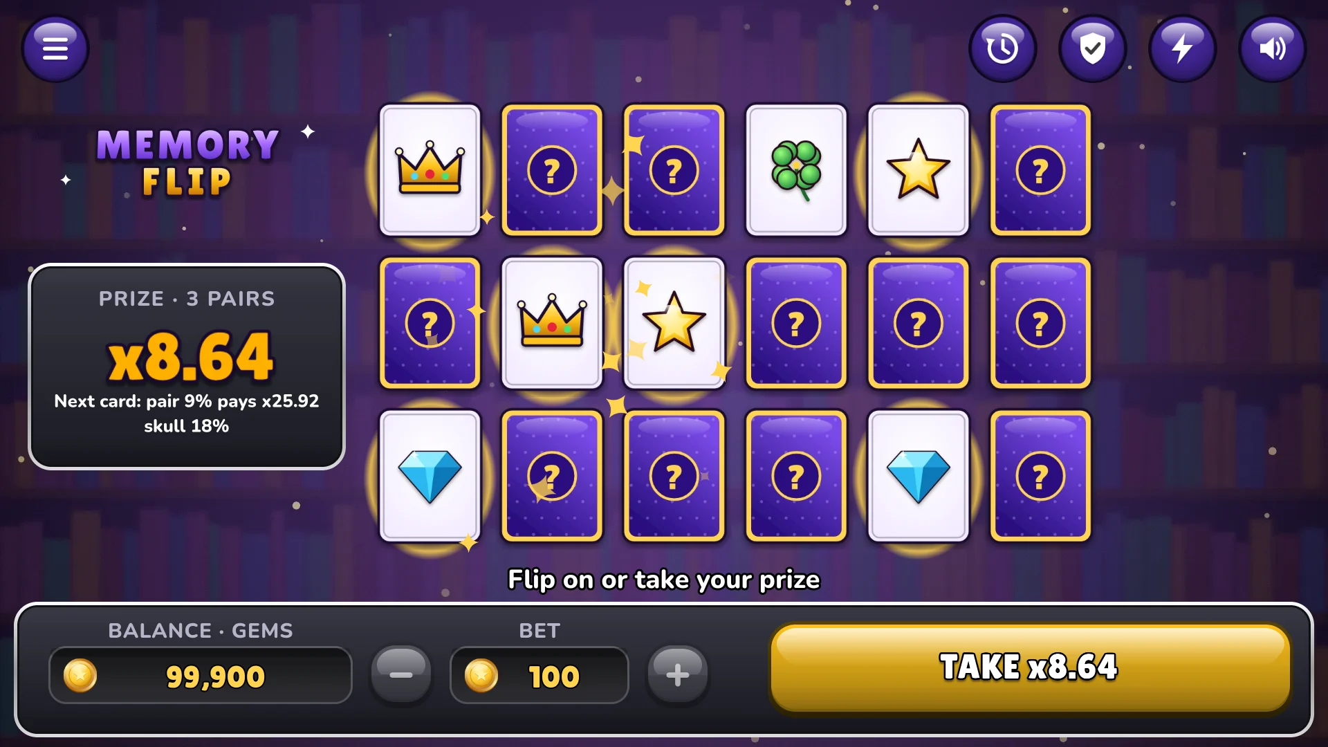 Open cards stay open: the odds update after every flip