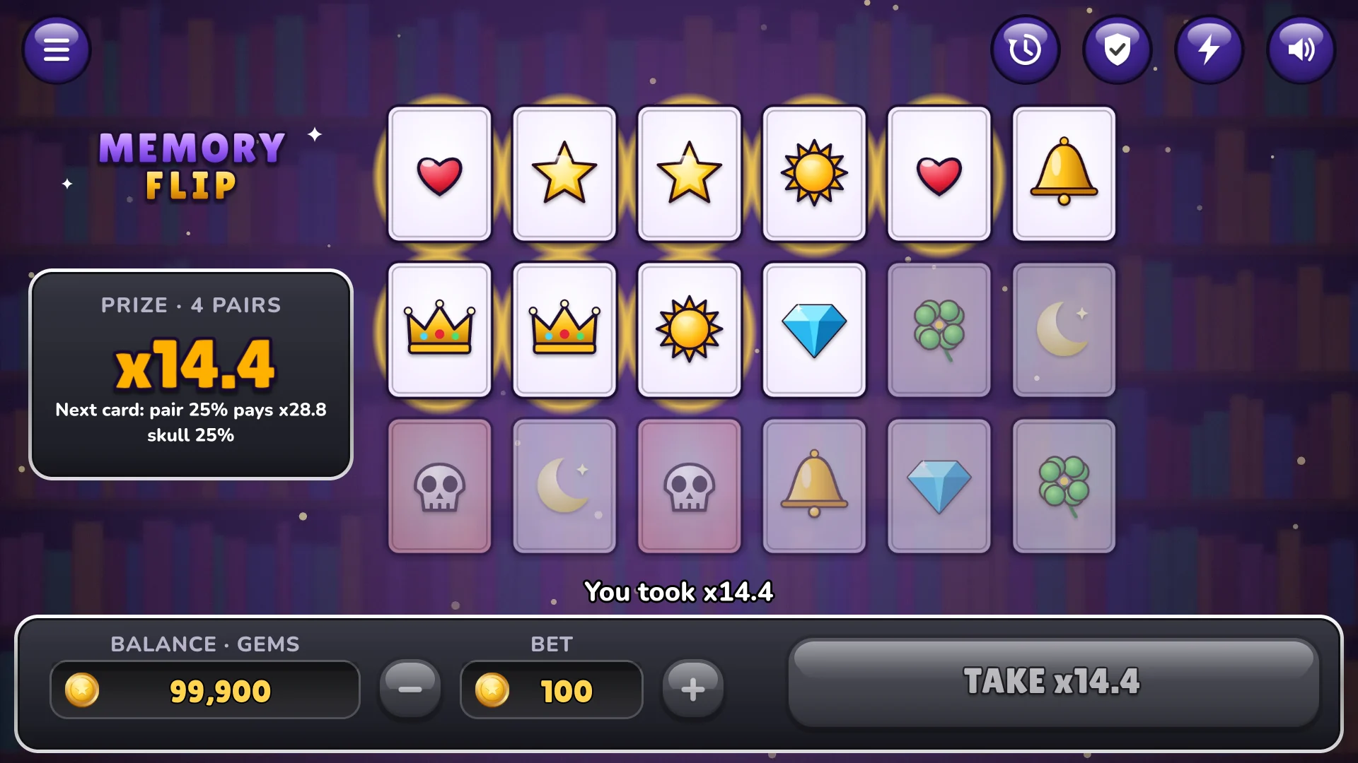 Cash out after several pairs for a big win